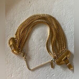 Vintage Monet 8 Strand Serpentine Chain Bracelet